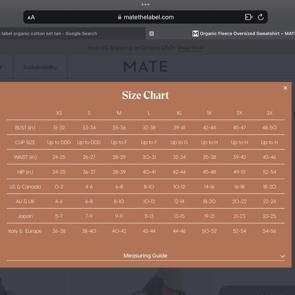 Mate the Label Organic Cotton Cream Jogger Pants Size XL - Picture 7 of 9